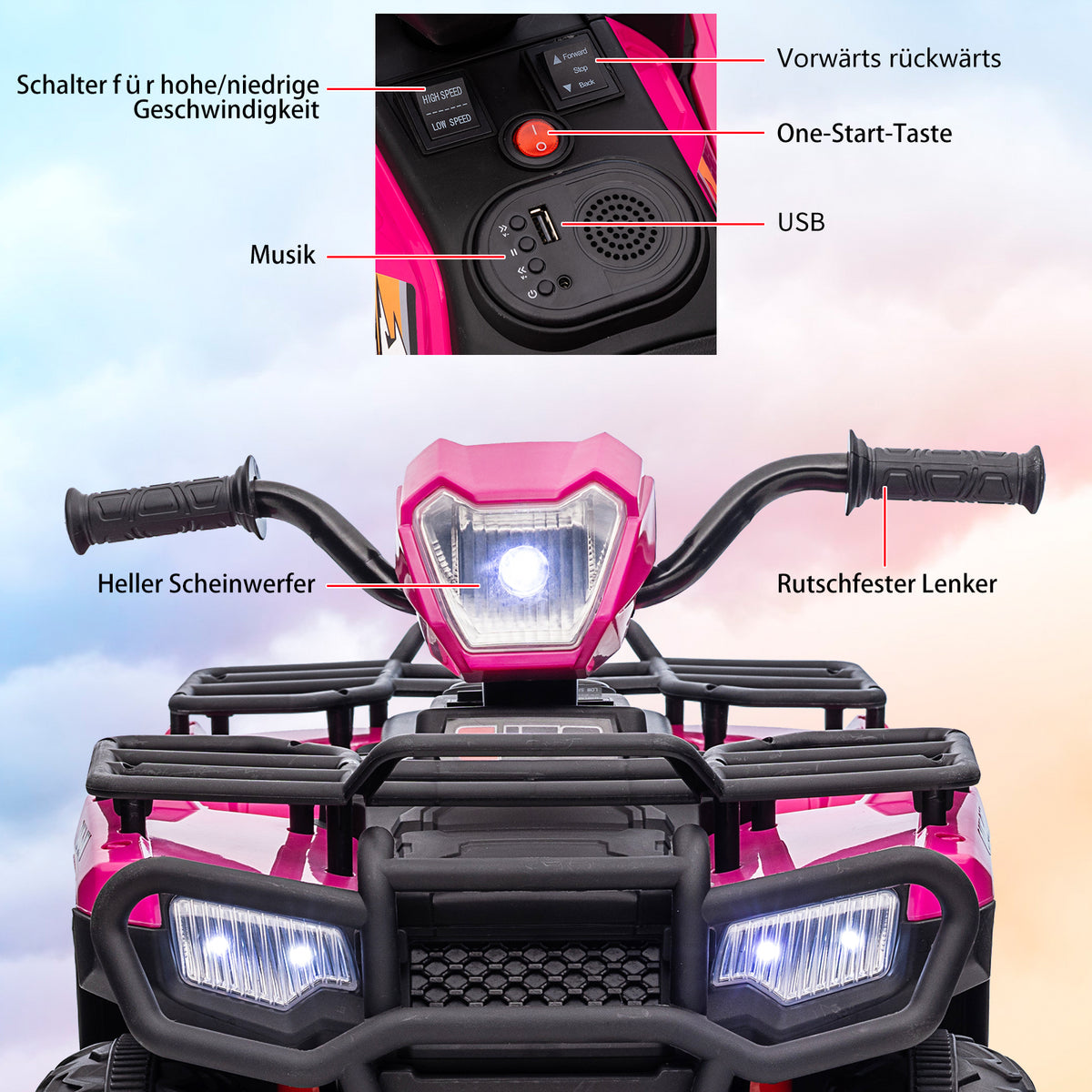 Kinder Elektro-Quad mit Musik Radio und USB