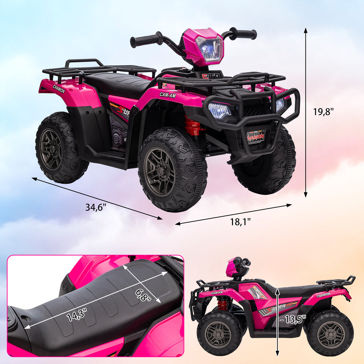 Garvee Kinder Elektro-Quad in Pink für Kinder