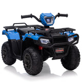 Garvee Kinder Elektro-Quad 12 V mit 2 × 30 W, Sanftanlauf, LED, Bluetooth, USB, Musik und Hupe, 88 × 50 × 46 cm, ab 3 Jahren - Blau