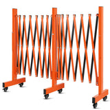 Garvee Absperrgitter 274 cm Metall, Klappbar, Mit Rollen, Robust, Für Verkehr, Orange Schwarz - Orange