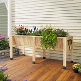 GARVEE Hochbeet aus Zedernholz 116,5 x 60 x 77 cm, Ergonomisches Pflanzbeet mit Haken, Hochbeet für Gemüse, Kräuter, Blumen und Balkon, Naturholz - Naturholz