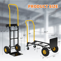 Garvee Faltbarer Dolly-Handwagen aus Stahl, 4 Pannensichere Räder, 136–180 kg, Lager & Garten