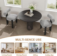 Garvee Esszimmerstühle 2er-Set, Bouclé Stoff, Ergonomisch, Gummibaumholz Beine, Modern, Komfortabel, Für Esszimmer & Wohnzimmer