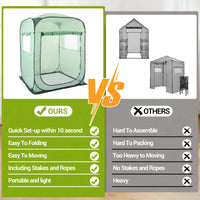 Garvee Pop-Up Gewächshaus 122×122×162 cm, PE Abdeckung, Transparent, Für Garten & Innen