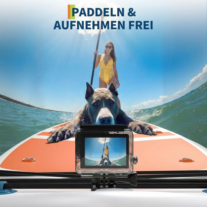 Aufblasbares SUP Board auf dem Wasser