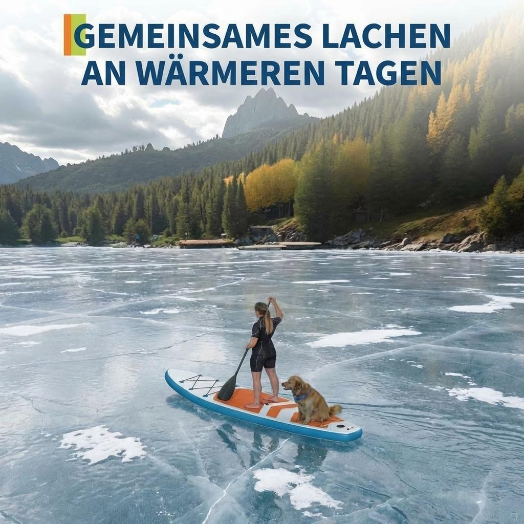 GARVEE SUP Board Aufblasbar 323 cm, Stand Up Paddle Board mit Rutschfestem EVA-Deck, 3 Finnen, Tragetasche & Zubehör, Ideal für Yoga, Angeln & Freizeit