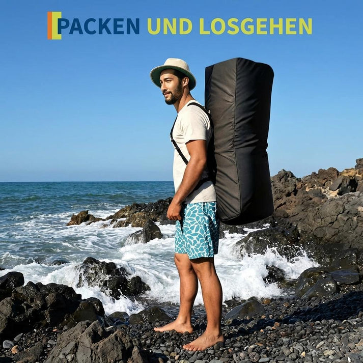 SUP Board mit Zubehör und Gepäcknetz