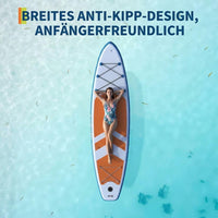 GARVEE SUP Board Aufblasbar 335 cm, Stand Up Paddle Board mit Rutschfestem EVA-Deck, 3 Finnen, Tragetasche & Zubehör, Ideal für Yoga, Angeln & Freizeit