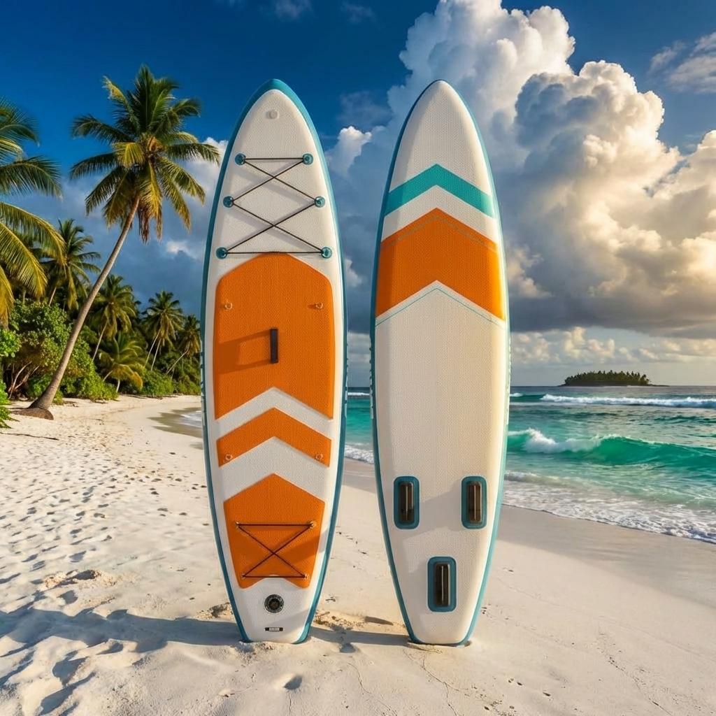GARVEE SUP Board Aufblasbar 335 cm, Stand Up Paddle Board mit Rutschfestem EVA-Deck, 3 Finnen, Tragetasche & Zubehör, Ideal für Yoga, Angeln & Freizeit