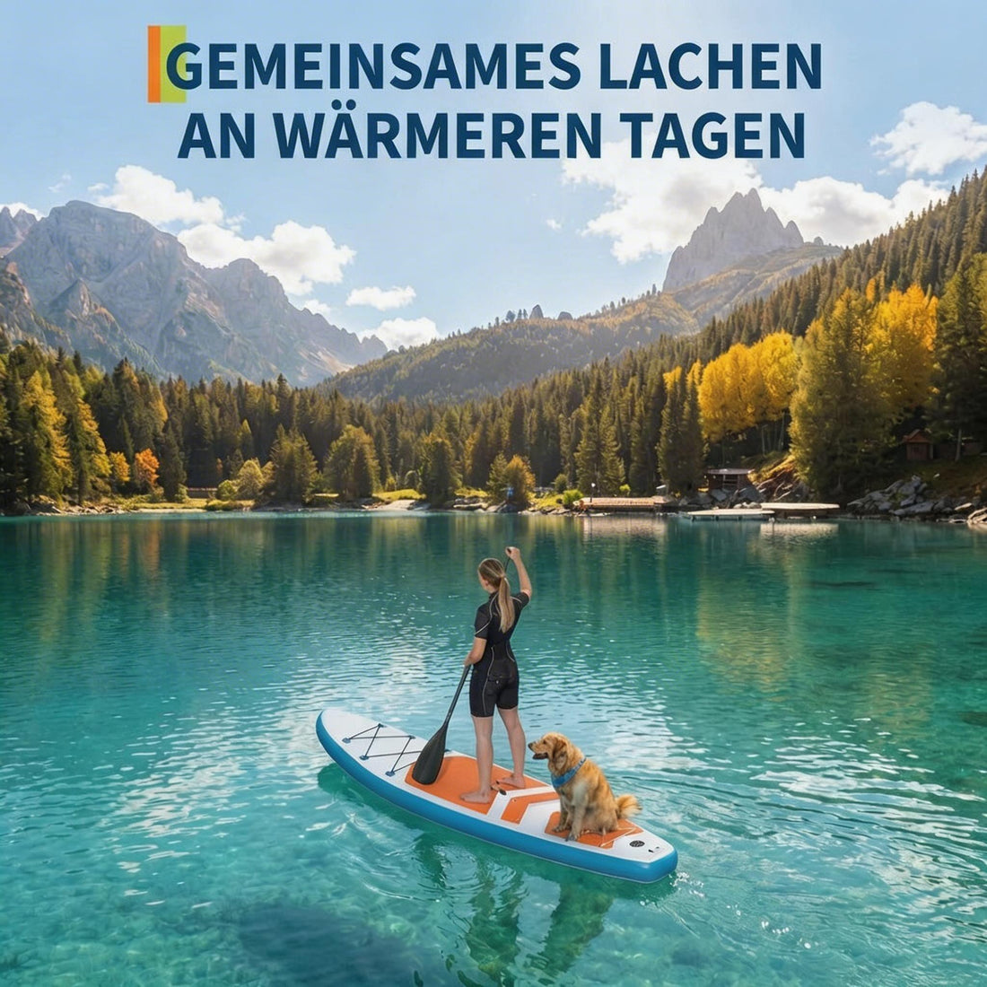 GARVEE SUP Board Aufblasbar 335 cm, Stand Up Paddle Board mit Rutschfestem EVA-Deck, 3 Finnen, Tragetasche & Zubehör, Ideal für Yoga, Angeln & Freizeit