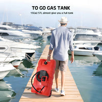 Garvee 15-Gallonen Kraftstofftank mit Pumpe – Tragbarer HDPE Benzinbehälter mit Rädern