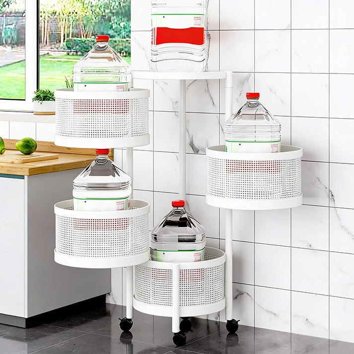 Garvee 4-Ebenen-Rollwagen Weiß 30x30x75 cm Transportwagen für Einzelhandel Büro Werkstatt