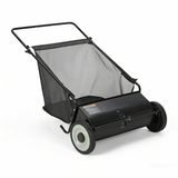 Garvee Rasenkehrer 66 cm Mit 4 Bürsten, 200 L Beutel, Höhenverstellbar, Stahlrahmen, Schwarz - Schwarz