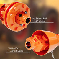 GARVEE PTO Gelenkwelle 110–145 cm, Serie 4, 6-Zahn, 35 mm Anschluss, Stahl-Zapfwelle für Traktor, Mulcher & Landwirtschaft