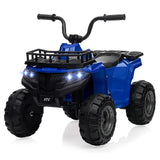 GARVEE Kinder Elektro Quad 12V, Akku Kinderquad mit Musik, Hupe & LED Licht, 4 stabile Räder, für Kinder von 2–5 Jahren, Elektrofahrzeug für Outdoor Spiel, Blau - Blau