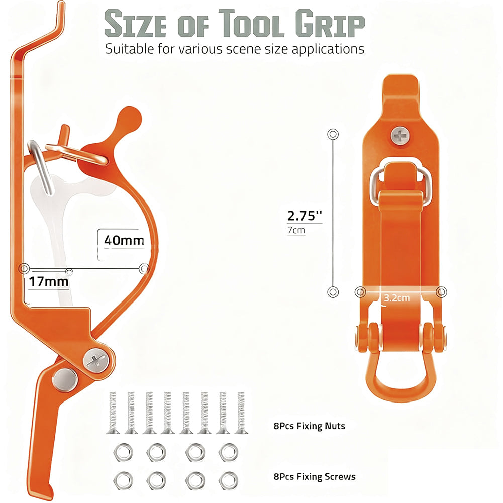 Garvee Schaufelhalter Dachträger 17-40mm Einstellbar Zinklegierung Werkzeughalter Für Lastwagen Auto Boot Orange