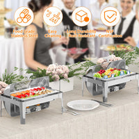 Garvee 9QT Edelstahl Buffet Heißhalter mit Sichtdeckel Wasserbad Warmhaltesystem für Partys Hochzeit Catering