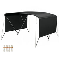 Garvee 3-Bogen-Bimini-Top-Bootsabdeckung, Abnehmbare Seiten, Verstellbar, Marine Canvas, UV-Schutz, Verstellbar 137–152 cm, Schwarz