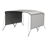 Garvee 3-Bogen-Bimini-Top-Bootsabdeckung, Abnehmbare Seiten, Verstellbar, Marine Canvas, UV-Schutz, Verstellbar 155–168 cm, Grau - Grau