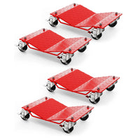 Garvee Auto-Rad Dolly Set 4 Stück – V-Form, 1500 lbs Tragkraft pro Rolle, Rot