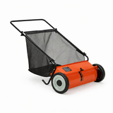 Garvee Rasenkehrer 66 cm Mit 4 Bürsten, 200 L Beutel, Höhenverstellbar, Stahlrahmen, Orange - Orange