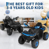 Garvee Blau Elektro-Quad 12V für Kinder – Mit Fernbedienung, 2x35W Motoren, Musik & LED für Kinder 3-8 Jahre