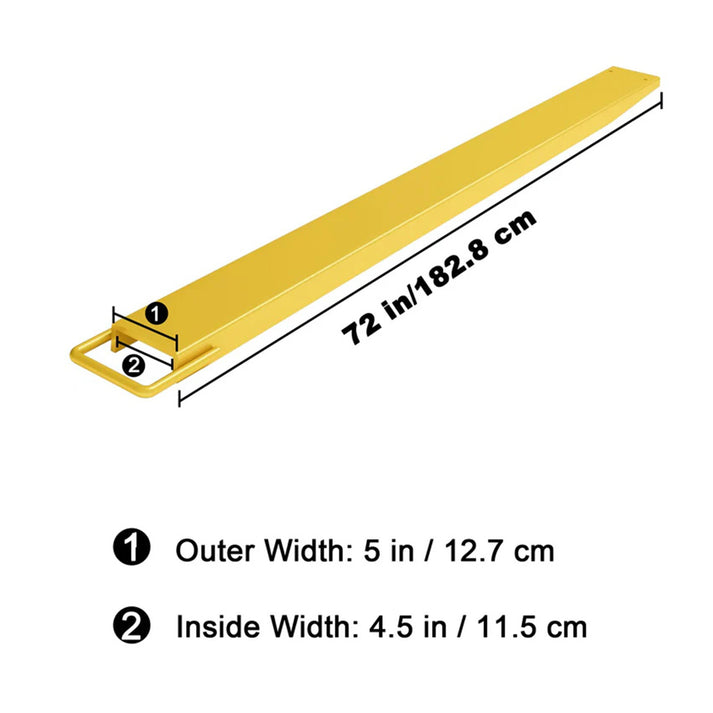 Abmessungen der Gabelverlängerung 72 Zoll
