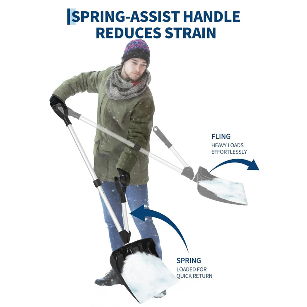 Garvee Schneeschaufel 45×32 cm – Ergonomisch, Leichter Aluminiumgriff, Aluminiumklinge, D-Griff für Einfahrt & Garten