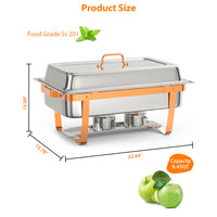 Garvee 4er Set Chafing Dish 8QT Edelstahl Rose Gold Warmhalteplatten Für Catering Hochzeit Buffet Hotel