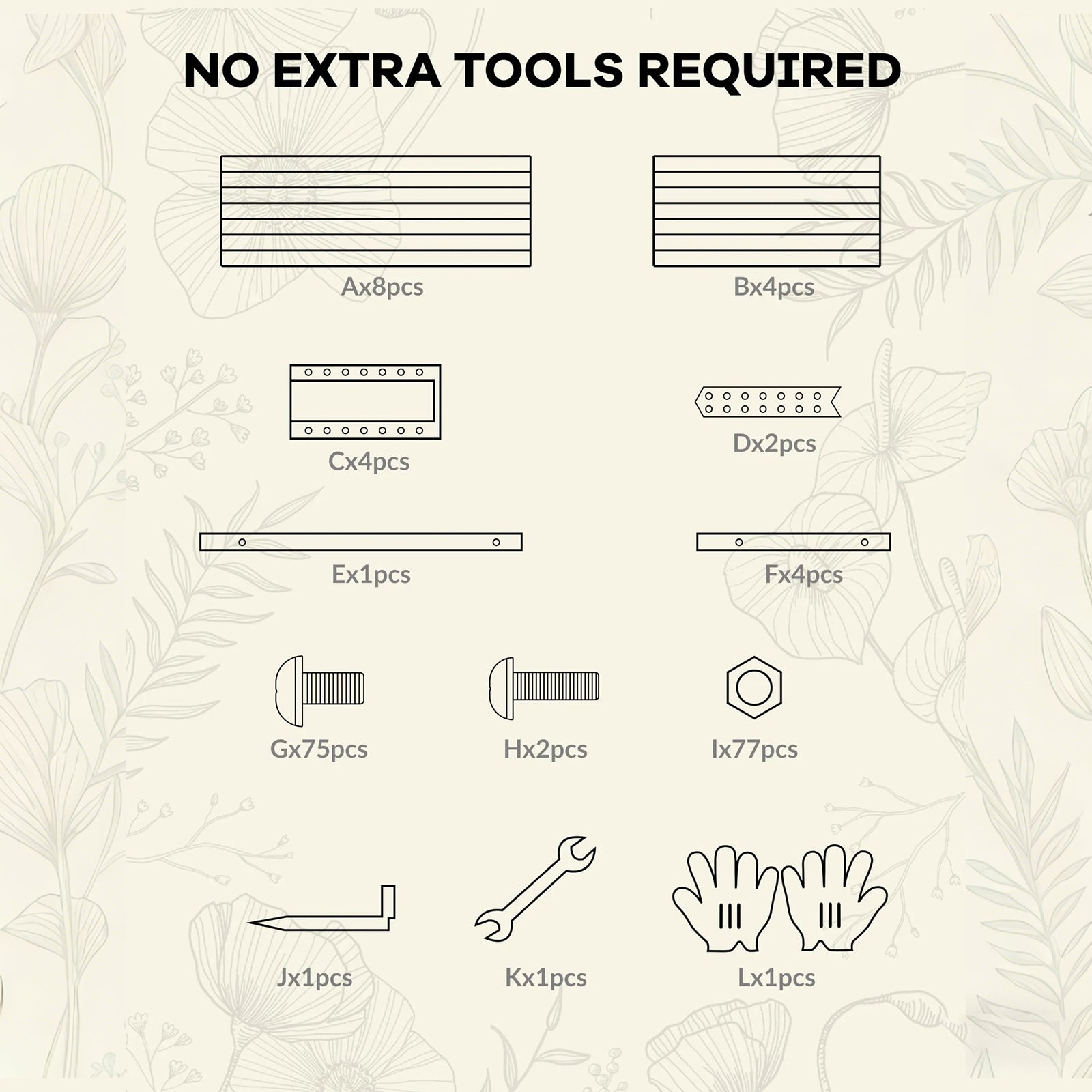 Garvee Galvanisiertes Hochbeet 180 × 90 × 60 cm – Rostfrei, Langlebig, Metall Pflanzkasten für Garten, Beige