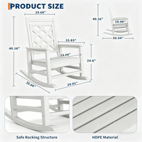 Garvee Outdoor Schaukelstuhl HDPE Holzoptik, 172 Kg Tragkraft, Ergonomisch, Wetterfest, Für Garten & Terrasse