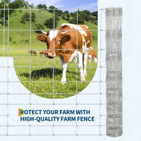 Garvee Cattle Farm Fence Galvanized Wire 14GA Heavy Zinc Coating Durable Twisted Weave Gradient Mesh 5x328ft