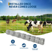 Garvee Cattle Farm Fence Galvanized Wire 14GA Heavy Zinc Coating Durable Twisted Weave Gradient Mesh 5x328ft