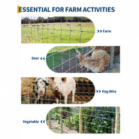 Garvee Cattle Farm Fence Galvanized Wire 14GA Heavy Zinc Coating Durable Twisted Weave Gradient Mesh 5x328ft