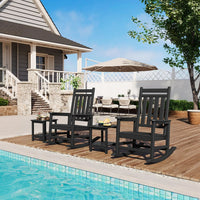 Garvee Adirondack Schaukelstuhl aus HDPE – Wetterfest, Ergonomisch, Hohe Rückenlehne, Schwarz, Für Garten & Terrasse