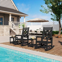 Garvee Outdoor Schaukelstuhl HDPE Holzoptik, 172 Kg Tragkraft, Ergonomisch, Wetterfest, Für Garten & Terrasse