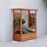 Garvee Hochbeet Mit Rankgitter & Dach, 109 × 43 × 112 cm, Tannenholz, Für Innen & Außen