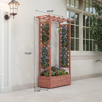 Garvee Hochbeet Mit Rankgitter & Dach, 109 × 43 × 183 cm, Tannenholz, Für Innen & Außen