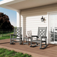 Garvee Outdoor Schaukelstuhl HDPE Holzoptik, 172 Kg Tragkraft, Ergonomisch, Wetterfest, Für Garten & Terrasse