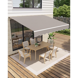 Garvee Markise 4 x 2.5 m, Aluminiumrahmen, Wasserdicht, UV-Schutz, Für Terrasse & Balkon, Grau - Grau