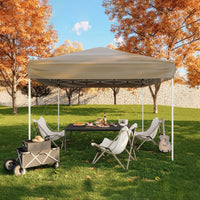 GARVEE Pop-Up Pavillon 3x3 m, Faltpavillon aus 210D Oxford, Robustes Stahlgestell, Wetterfest und Stabil für Camping, Gartenpartys und Outdoor-Events, Khaki