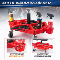Garvee Mechaniker-Rollhocker – Höhenverstellbar (51-64 cm), 136 kg Tragkraft, mit verriegelbaren Rollen für Werkstatt & Garage