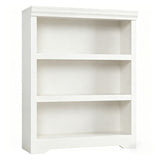 GARVEE Bücherregal mit Türen, 3 Ebenen, 60 cm breit, MDF, verstellbare Ablagen, Weiß – für Wohnzimmer & Schlafzimmer - Weiß