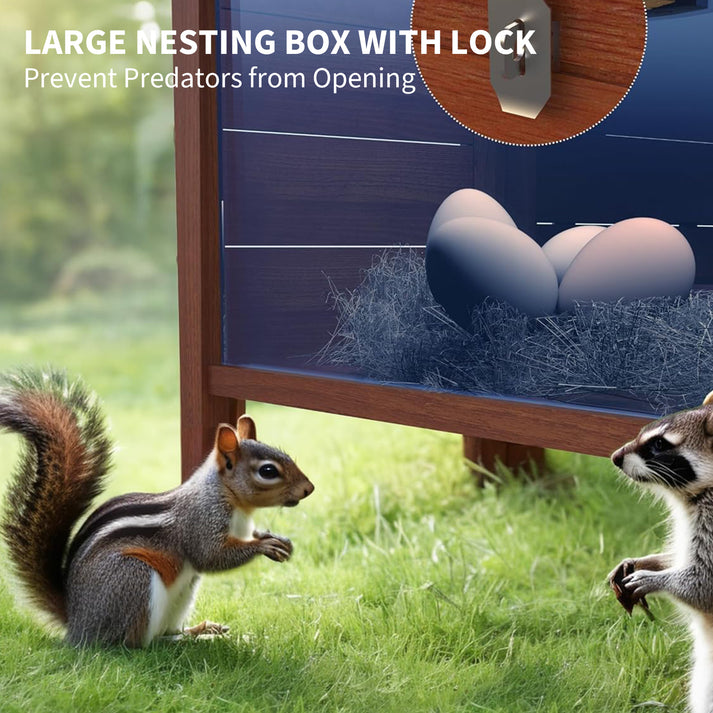 Hühnerstall mit ausziehbarer Schublade zur einfachen Reinigung