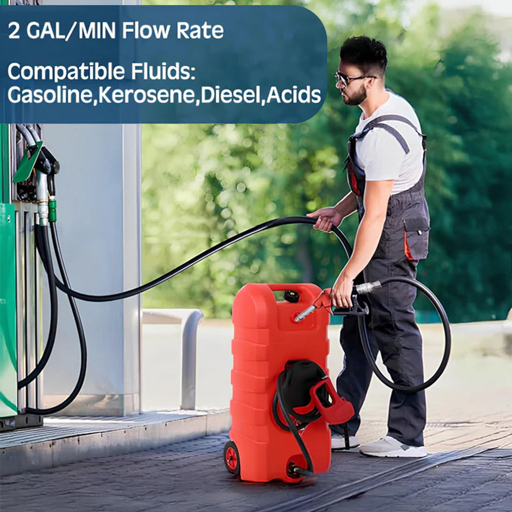 Garvee 15-Gallonen Kraftstofftank mit Pumpe – Tragbarer HDPE Benzinbehälter mit Rädern