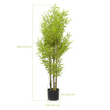 Garvee Künstlicher Bambusbaum 4FT Mit Holzstamm Und Zementfundament Für Indoor & Outdoor Dekoration, Grün, Pflegeleicht