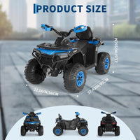 Garvee Blau Elektro-Quad 12V für Kinder – Mit Fernbedienung, 2x35W Motoren, Musik & LED für Kinder 3-8 Jahre