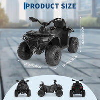 Garvee Schwarz Elektro-Quad 12V für Kinder – Mit Fernbedienung, 2x35W Motoren, Musik & LED für Kinder 3-8 Jahre