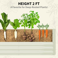 Garvee Galvanisiertes Hochbeet 180 × 90 × 60 cm – Rostfrei, Langlebig, Metall Pflanzkasten für Garten, Beige