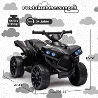 Garvee 6V Kinder Elektro-ATV – LED, Musik, Sicheres Fahren, Schwarz, Ab 3 Jahren